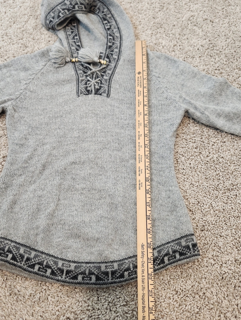 100% Baby Alpaca Pullover/Hoodie Size XS/S - Picture 5 of 5